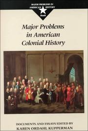Cover of: Major problems in American colonial history | 