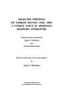 Cover of: Selected writings of Vahram Mavian (1926-1983): a unique voice in Armenian diaspora literature