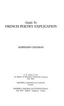 Cover of: Guide to French poetry explication