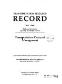 Cover of: Transportation demand management