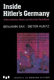 Cover of: Inside Hitler's Germany: a documentary history of life in the Third Reich