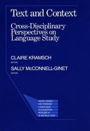 Cover of: Text and context: cross-disciplinary perspectives on language study