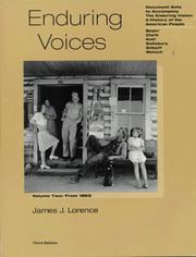 Cover of: Enduring Voices: Document Sets to Accompany the Enduring Vision : A History of the American People  by James J. Lorence, Paul S. Boyer, Clifford Edward Clark, Joseph F. Kett PhD, Harvard Sitkoff, Nancy Woloch