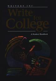 Cover of: Write for College by Patrick Sebranek