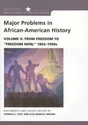 Major problems in African-American history cover