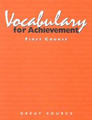 Cover of: Vocabulary for Achievement by Margaret Ann Richek, Arlin T. McRae, Susan Weiler