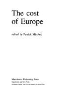 Cover of: The Cost of Europe by edited by Patrick Minford.