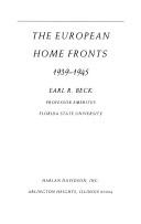 Cover of: The European home fronts, 1939-1945