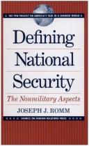 Cover of: Defining national security: the nonmilitary aspects