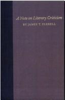 Cover of: A note on literary criticism by James T. Farrell