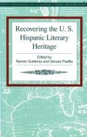 Cover of: Recovering the U.S. Hispanic Literary Heritage