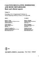 Calcium regulating hormones and bone metabolism by International Conference on Calcium Regulating Hormones (11th 1992 Florence, Italy)