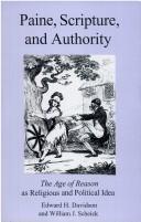 Cover of: Paine, Scripture, and authority by Edward H. Davidson