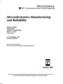 Cover of: Microelectronics manufacturing and reliability: 21-22 September 1992, San Jose, California