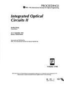 Cover of: Integrated optical circuits II: 10-11 September 1992, Boston, Massachusetts