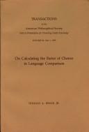 Cover of: On calculating the factor of chance in language comparison