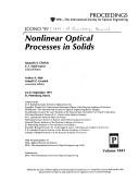 Cover of: Nonlinear optical processes in solids: ICONO '91, 24-27 September 1991, St. Petersburg, Russia
