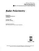 Cover of: Radar polarimetry: 23-24 July 1992, San Diego, California