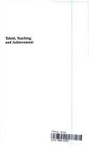 Cover of: Talent, teaching, and achievement by edited by John Radford.