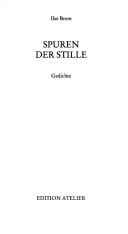 Cover of: Spuren der Stille: Gedichte