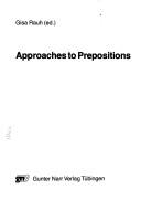 Cover of: Approaches to prepositions