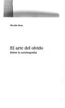 Cover of: El arte del olvido by Nicolás Rosa