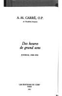 Cover of: Des heures de grand sens: journal 1988-1990