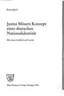 Cover of: Justus Mösers Konzept einer deutschen Nationalidentität: mit einem Ausblick auf Goethe