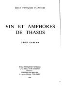 Cover of: Vin et amphores de Thasos