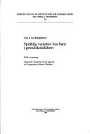 Cover of Språklig variation hos barn i grundskoleåldern by Olle Hammermo