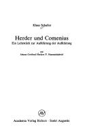 Cover of: Herder und Comenius: ein Lehrstück zur Aufklärung der Aufklärung, mit Johann Gottfried Herders 57. Humanitätsbrief