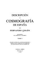 Cover of: Descripción y cosmografía de España by Fernando Colón