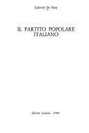 Cover of: Il Partito popolare italiano by Gabriele De Rosa