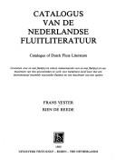 Cover of: Catalogus van de Nederlandse fluitliteratuur = by Frans Vester