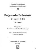 Cover of: Bulgarische Belletristik in der DDR, 1945-1987 by Ingrid Kuhnke