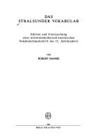 Cover of: Das Stralsunder Vokabular: Edition und Untersuchung einer mittelniederdeutsch-lateinischen Vokabularhandschrift des 15. Jahrhunderts