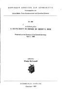 Cover of: In hôhem prîse: a festschrift in honor of Ernst S. Dick, presented on the occasion of his sixtieth birthday, April 7, 1989