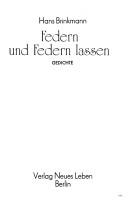 Cover of: Federn und Federn lassen: Gedichte