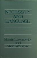 Cover of: Necessity and language