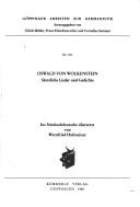 Cover of: Sämtliche Lieder und Gedichte by Oswald von Wolkenstein
