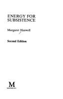 Cover of: Energy for subsistence