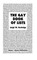 Cover of: The Gay Book of Lists by Leigh W. Rutledge