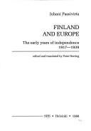 Cover of: Finland and Europe by Juhani Paasivirta