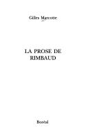 Cover of: La prose de Rimbaud