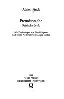 Cover of: Fremdsprache: kritische Lyrik