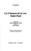 Cover of: La chanson de la rue Saint-Paul