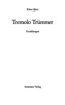 Cover of: Tremolo Trümmer by Klaus Merz