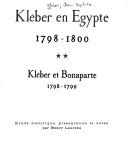 Cover of: Kléber en Egypte, 1798-1800 by Jean-Baptiste Kléber