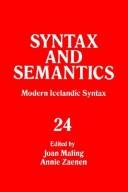 Cover of: Modern Icelandic syntax