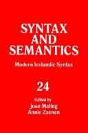 Cover of: Modern Icelandic syntax by edited by Joan Maling and Annie Zaenen.